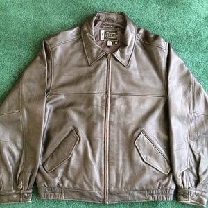 Eddie Bauer Leather Bomber Jacket Large/Tall